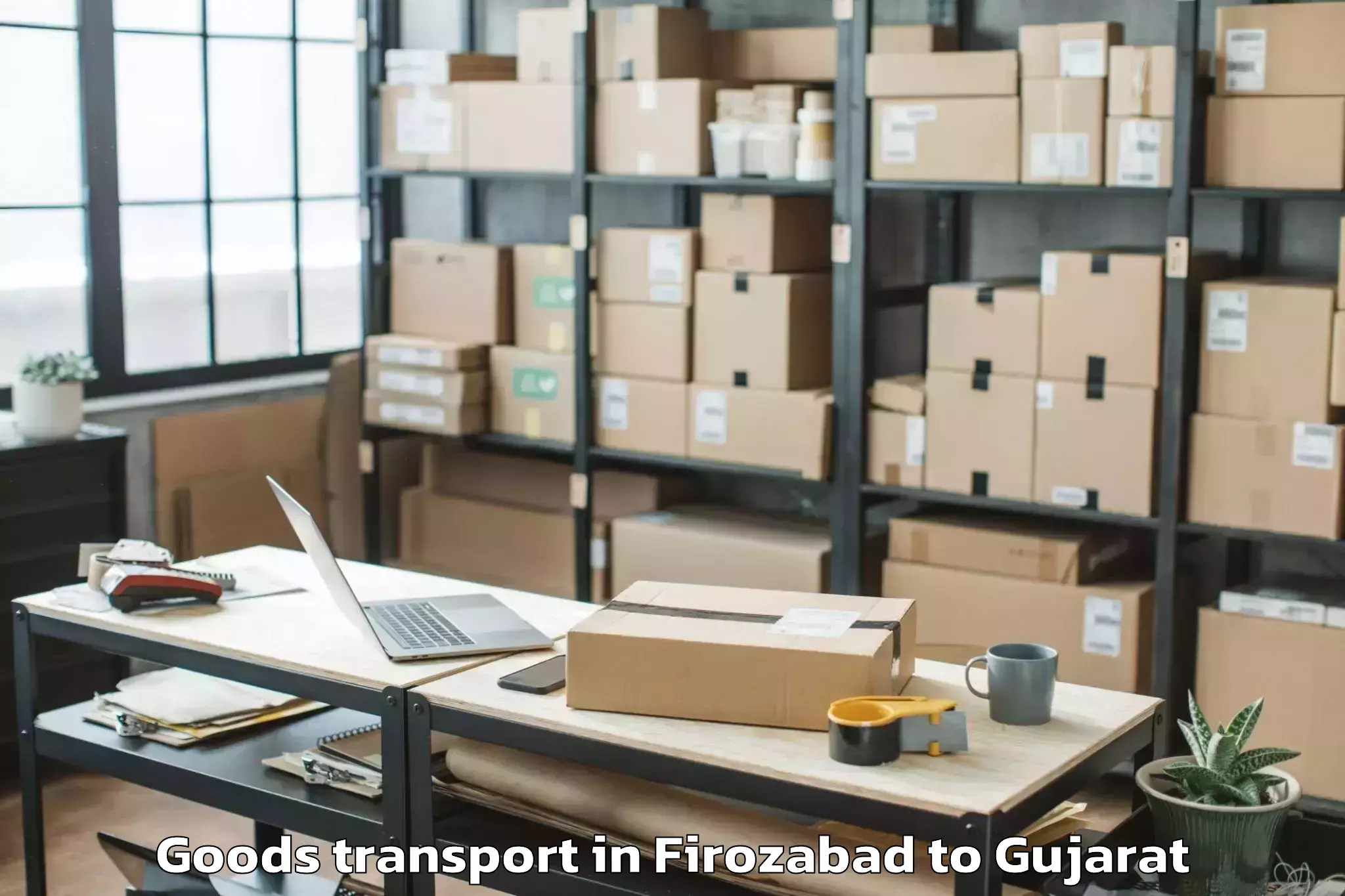 Leading Firozabad to Marwadi University Rajkot Goods Transport Provider